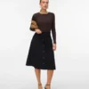 Vmvilja corduroy midi-rok met hoge taille