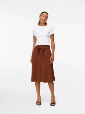Vmvilja corduroy midi-rok met hoge taille