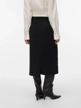 Vmvilja corduroy midi-rok met hoge taille