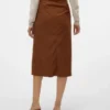 Vmvilja corduroy midi-rok met hoge taille