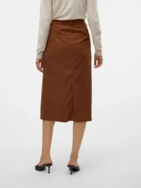 Vmvilja corduroy midi-rok met hoge taille