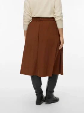 Vmvilja corduroy midi-rok met hoge taille