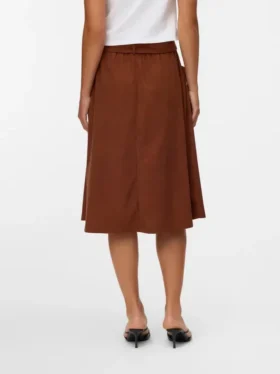 Vmvilja corduroy midi-rok met hoge taille