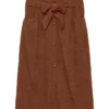 Vmvilja corduroy midi-rok met hoge taille
