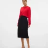 Vmvilja corduroy midi-rok met hoge taille