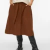 Vmvilja corduroy midi-rok met hoge taille
