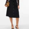 Vmvilja corduroy midi-rok met hoge taille