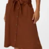 Vmvilja corduroy midi-rok met hoge taille