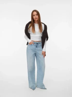 Vmwien jeans met middelhoge taille en wijde pijpen