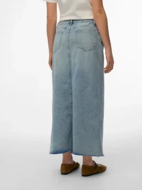 Vmwien midi-rok met middelhoge taille