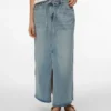 Vmwien midi-rok met middelhoge taille