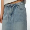 Vmwien midi-rok met middelhoge taille