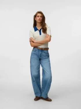 Vmzoe Mid Rise Barrel Fit-Jeans